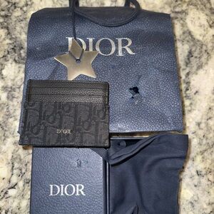 Dior Sleek Black Leather Card Holder